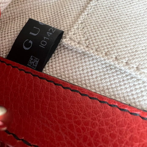 Gucci GG Guccissima Red Emily Leather Chain Shoulder Bag