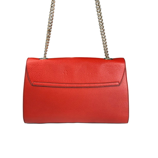 Gucci GG Guccissima Red Emily Leather Chain Shoulder Bag