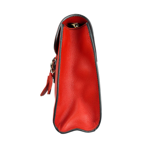 Gucci GG Guccissima Red Emily Leather Chain Shoulder Bag