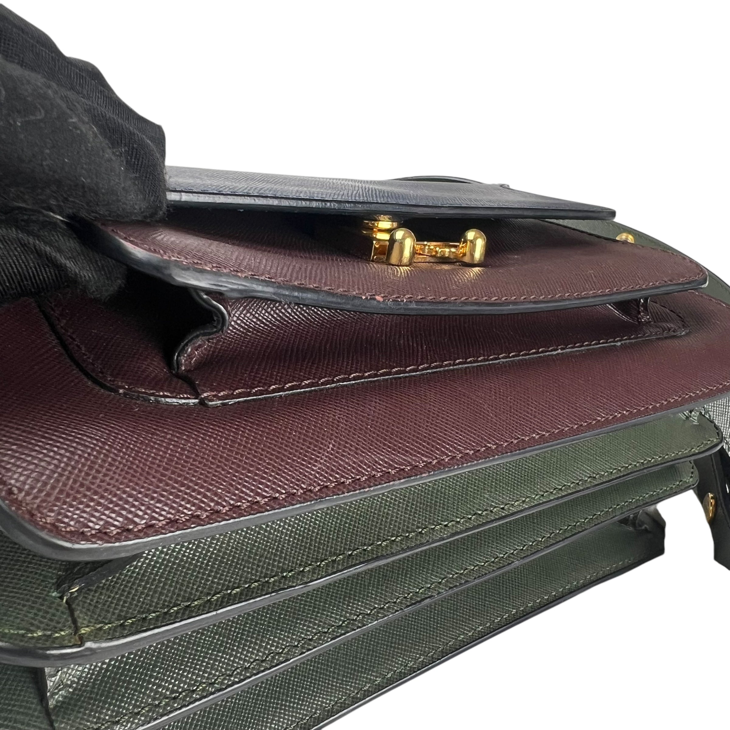 Marni Trunk Color Block Saffiano Leather Shoulder Bag – Loop Vintage