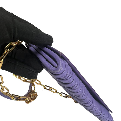 Miu Miu Purple Matelasse Leather Flap Crossbody