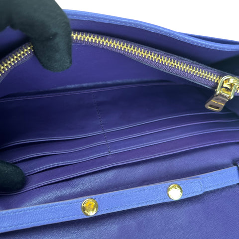 Miu Miu Purple Matelasse Leather Flap Crossbody