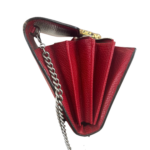 Gucci Dionysus Mini Chain Bag Leather Red Chain Wallet