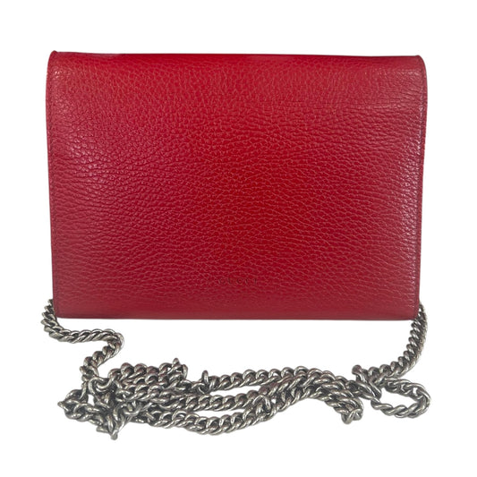 Gucci Dionysus Mini Chain Bag Leather Red Chain Wallet