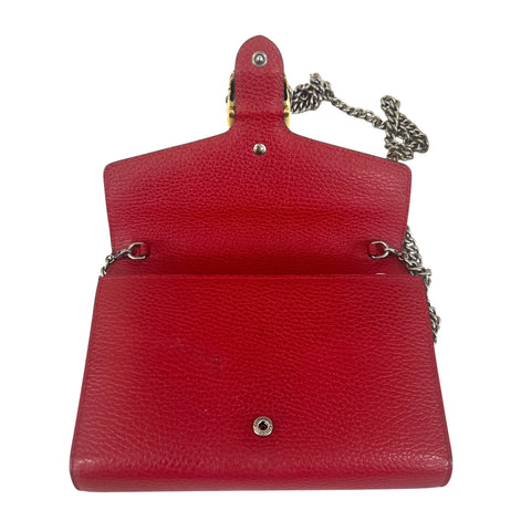 Gucci Dionysus Mini Chain Bag Leather Red Chain Wallet