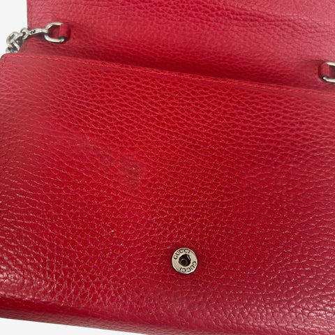 Gucci Dionysus Mini Chain Bag Leather Red Chain Wallet