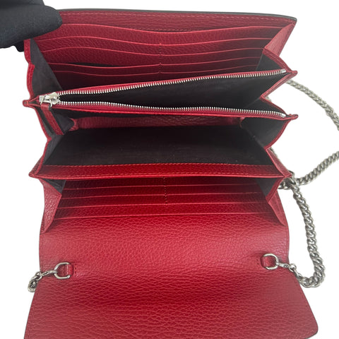 Gucci Dionysus Mini Chain Bag Leather Red Chain Wallet