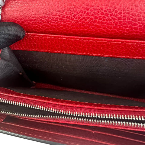 Gucci Dionysus Mini Chain Bag Leather Red Chain Wallet