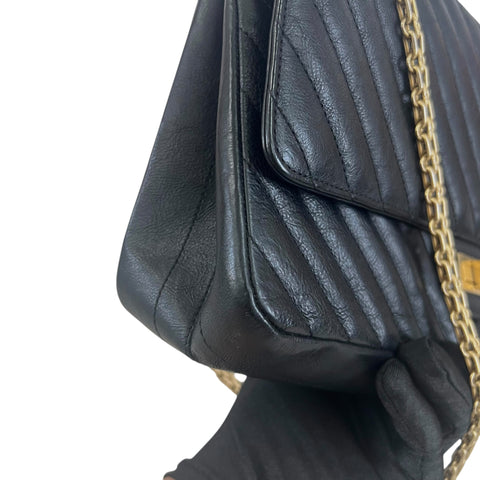 Chanel Classic Timeless 2.55 Bag Black Caviar Leather Gold Hardware