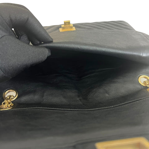 Chanel Classic Timeless 2.55 Bag Black Caviar Leather Gold Hardware