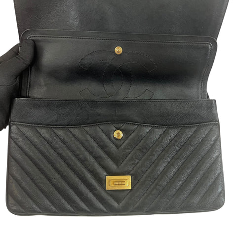 Chanel Classic Timeless 2.55 Bag Black Caviar Leather Gold Hardware