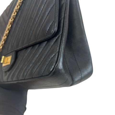 Chanel Classic Timeless 2.55 Bag Black Caviar Leather Gold Hardware