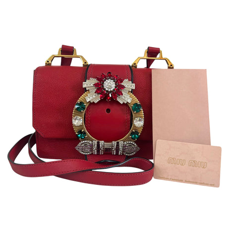 Miu Miu Lady shoulder bag in red leather