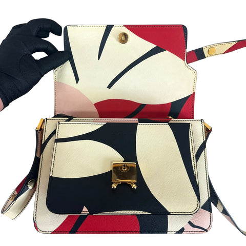 Marni Medium Colorblocked Leather Trunk Shoulder and Crossbody Bag