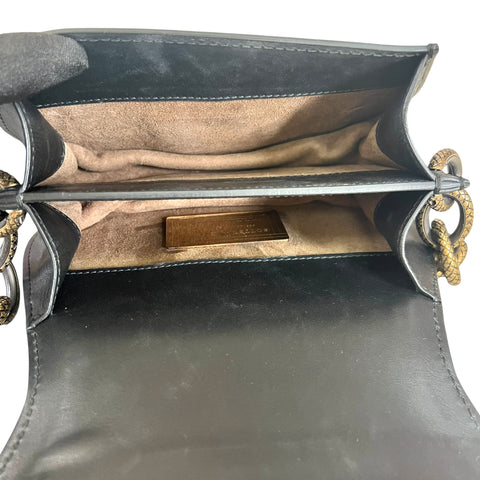 Bottega Veneta Umbria Chain Saddle Bag Purse Black Leather