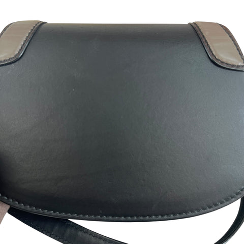 Bottega Veneta Umbria Chain Saddle Bag Purse Black Leather