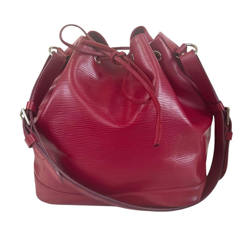 Louis Vuitton Drawstring Petit Noe Red Epi Leather Bag