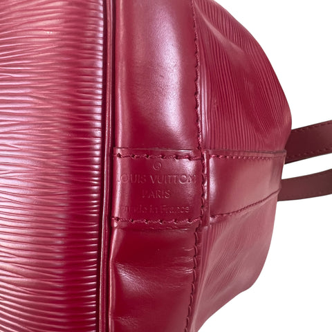 Louis Vuitton Drawstring Petit Noe Red Epi Leather Bag