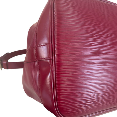 Louis Vuitton Drawstring Petit Noe Red Epi Leather Bag