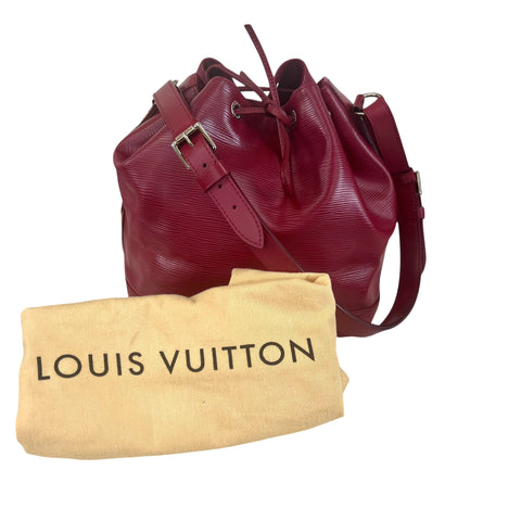Louis Vuitton Drawstring Petit Noe Red Epi Leather Bag