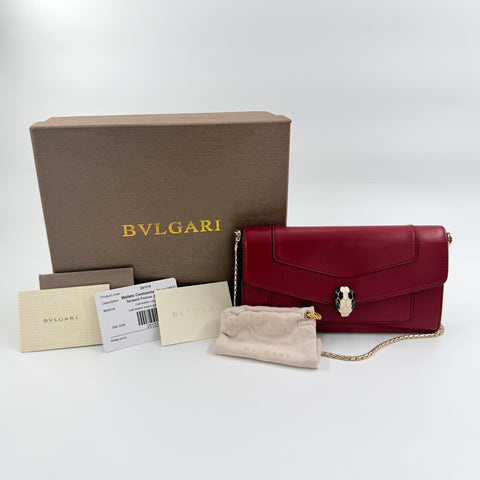 Bvlgari Serpenti Forever Chain Wallet Flamingo