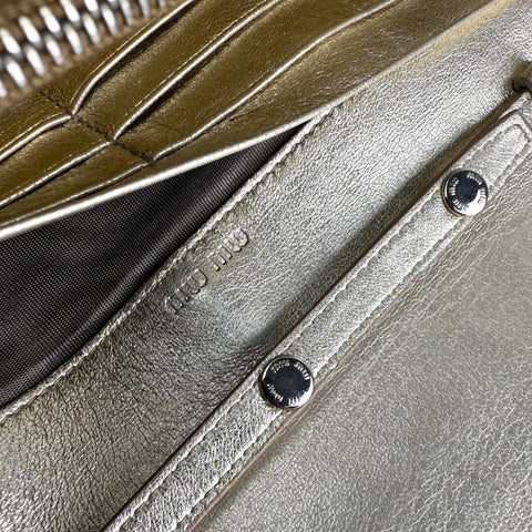 Miu Miu Continental Chain Wallet Matelasse Leather