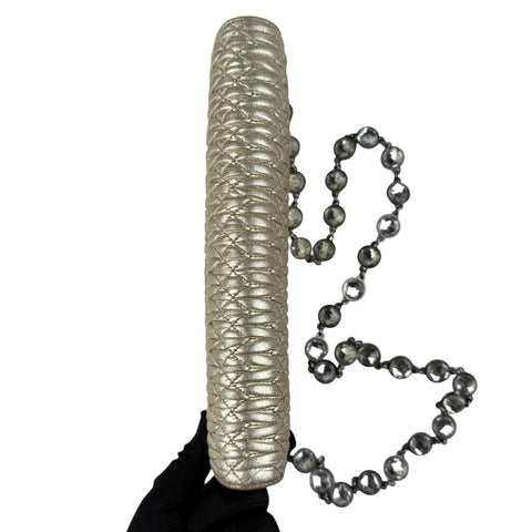 Miu Miu Continental Chain Wallet Matelasse Leather