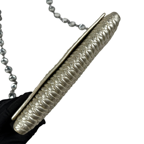 Miu Miu Continental Chain Wallet Matelasse Leather