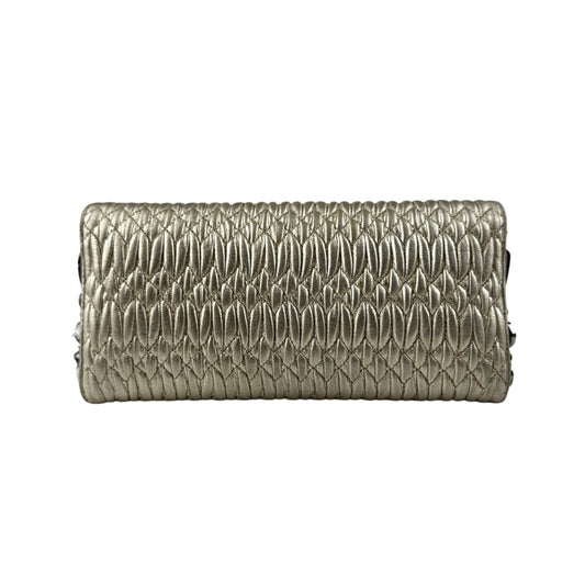 Miu Miu Continental Chain Wallet Matelasse Leather