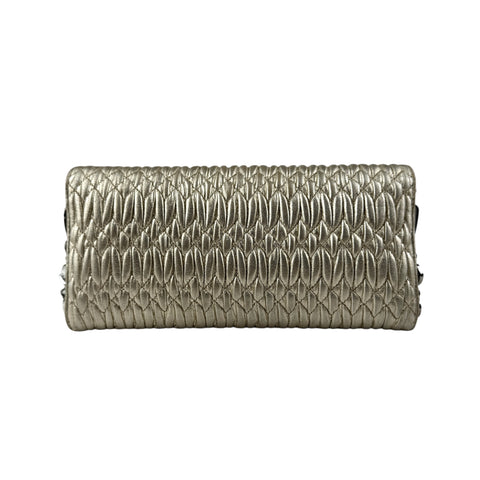 Miu Miu Continental Chain Wallet Matelasse Leather