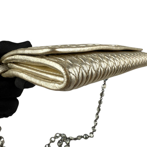 Miu Miu Continental Chain Wallet Matelasse Leather