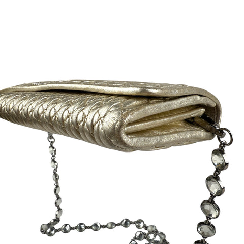 Miu Miu Continental Chain Wallet Matelasse Leather