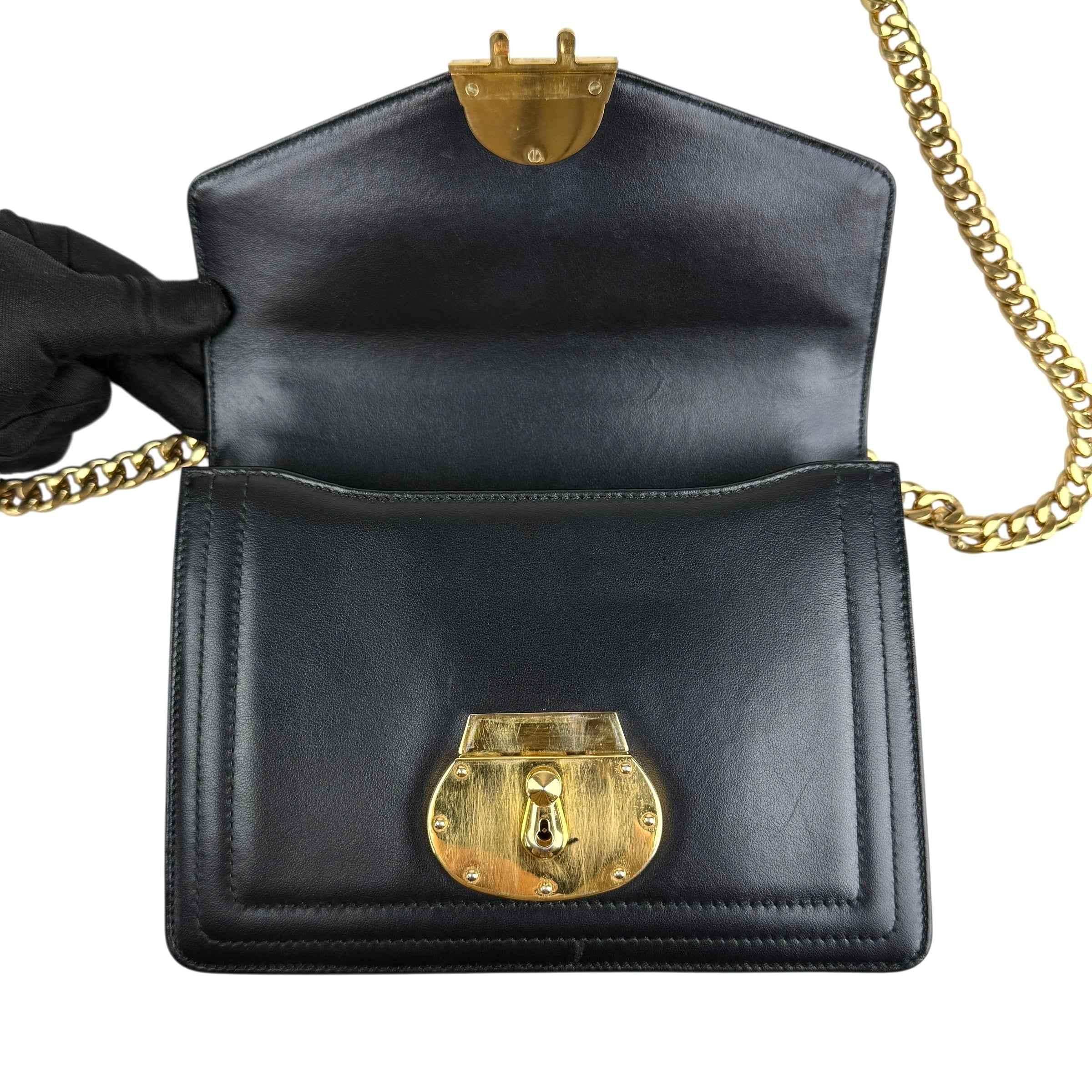 Prada Padlock Chain Black crossbody bag