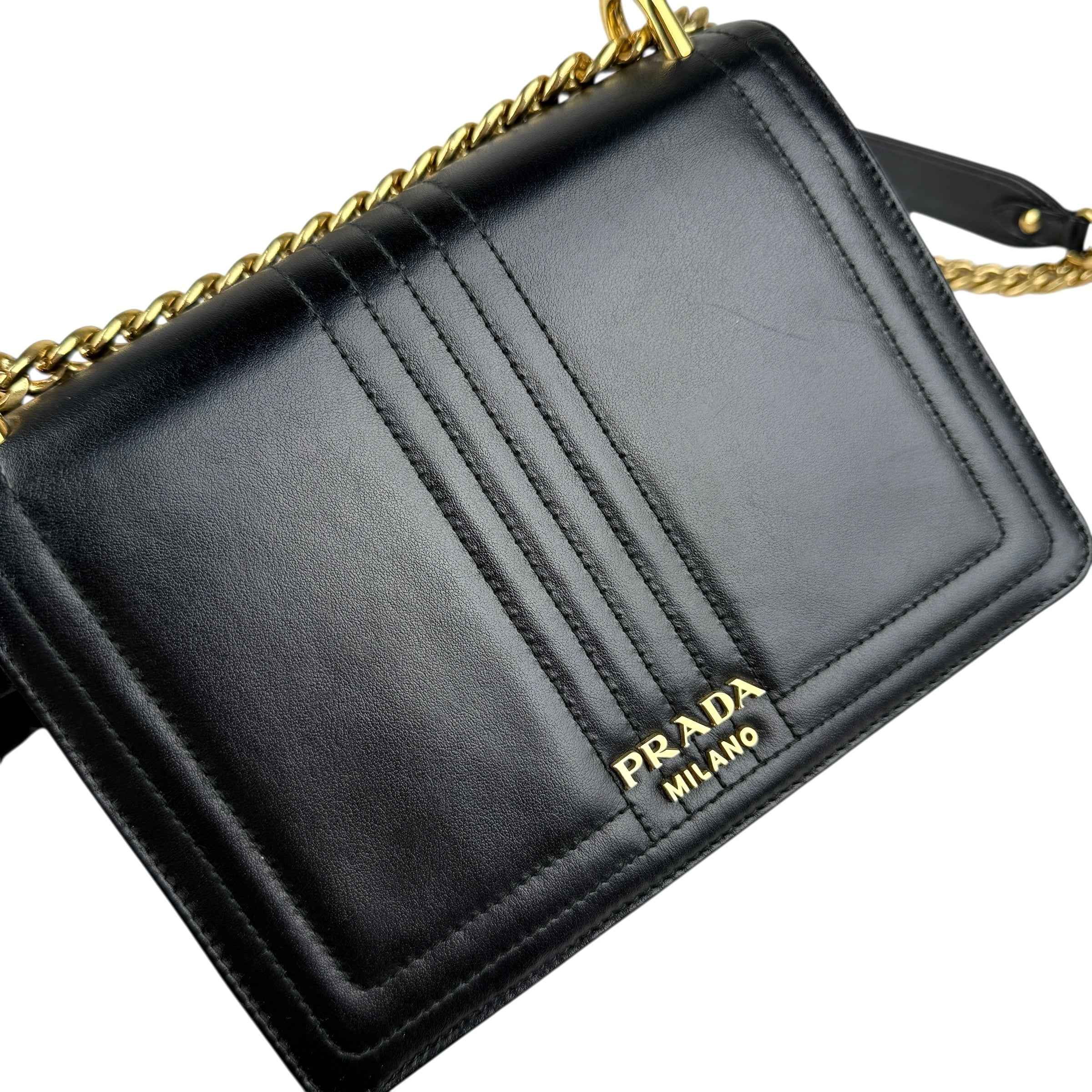Prada Padlock Chain Black crossbody bag