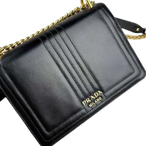 Prada Padlock Chain Black crossbody bag