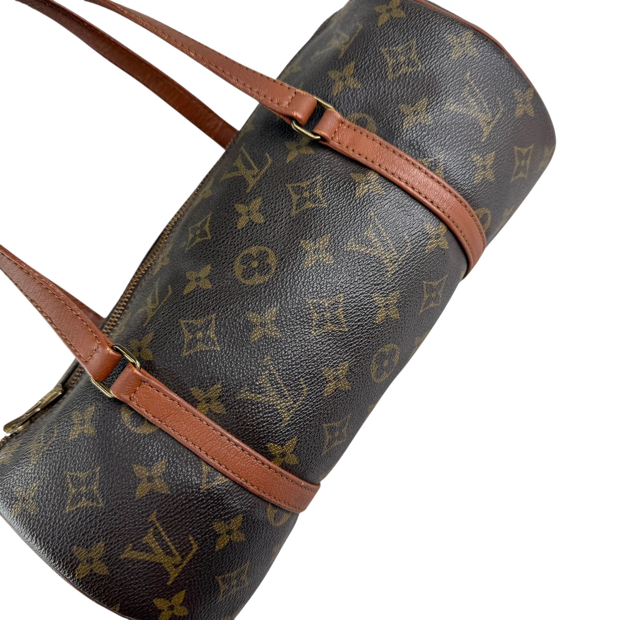 Pre-owned louis-vuitton-neo-papillon-duffle-brown-leather