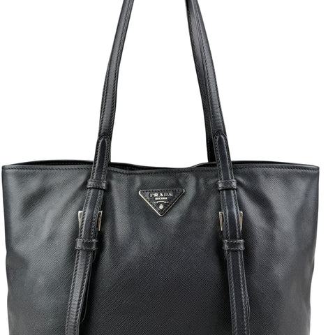 Prada Black City Sport Leather Tote Bag