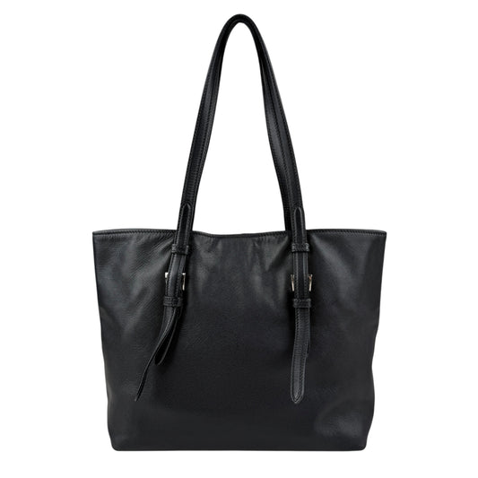 Pre-owned prada-black-city-sport-leather-tote-bag back view
