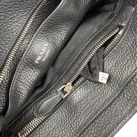 Prada Leather Vitello Phenix Tote Black