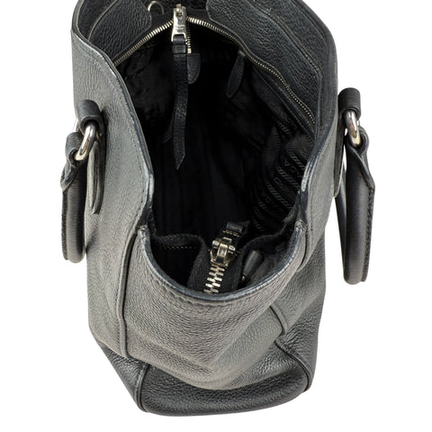 Prada Leather Vitello Phenix Tote Black