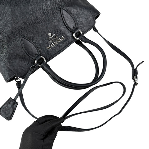 Prada Leather Vitello Phenix Tote Black