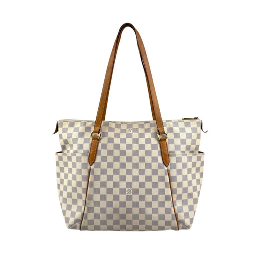 Louis Vuitton Totally Shoulder Bag Beige Leather