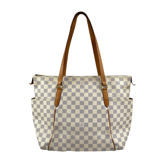 Louis Vuitton Totally Shoulder Bag Beige Leather