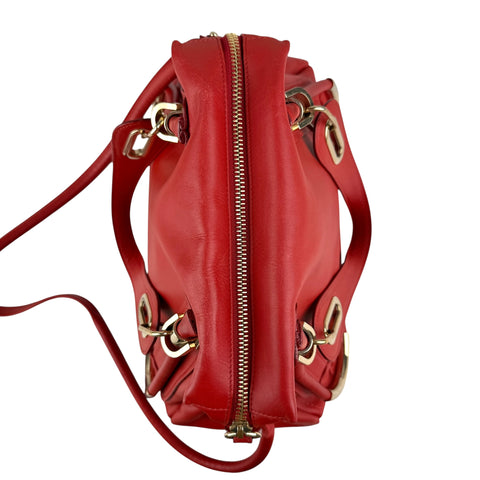 Chloe Red  Leather Paraty Bag Medium