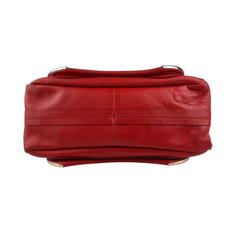 Chloe Red  Leather Paraty Bag Medium