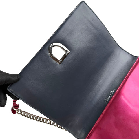 Dior Pink Metallic Perforated Leather Medium Diorama Bag
