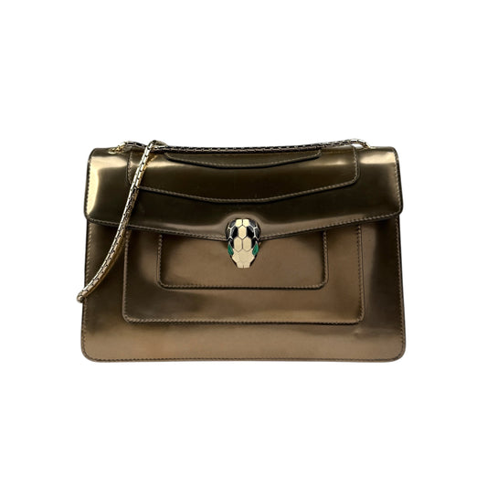 Bulgari Serpenti Forever Flap Cover in Metallic Leather
