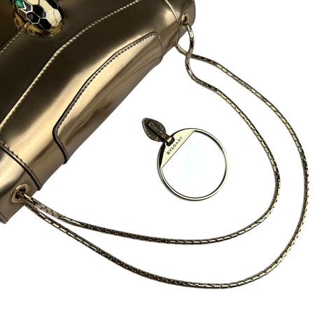 Bulgari Serpenti Forever Flap Cover in Metallic Leather