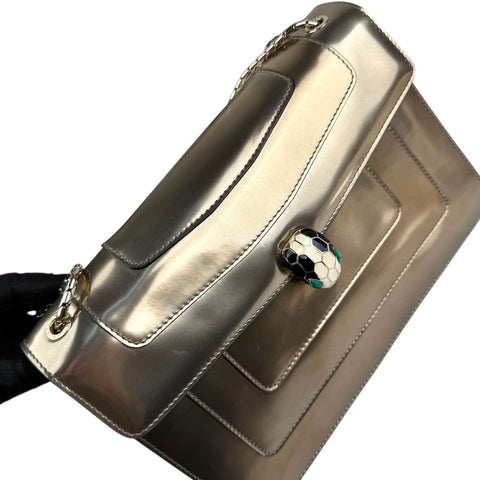 Bulgari Serpenti Forever Flap Cover in Metallic Leather
