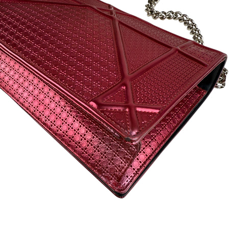 Dior Pink Metallic Perforated Leather Medium Diorama Bag